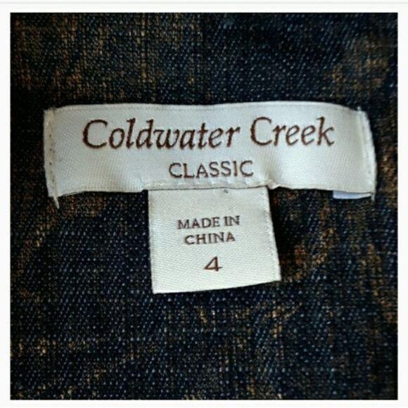 Vtg 90's Western Jean Jacket Gold Metallic Print Pintuck Studded Details Sz 4 - Picture 3 of 9